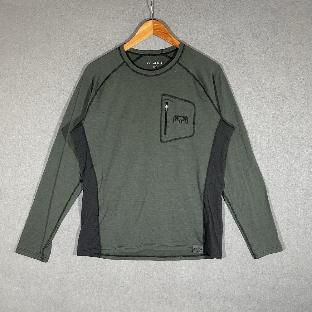 Kuiu Men's ULTRA Nuyarn Merino 145 LS Crew-T Hunting Shirt Gray Sz Medium